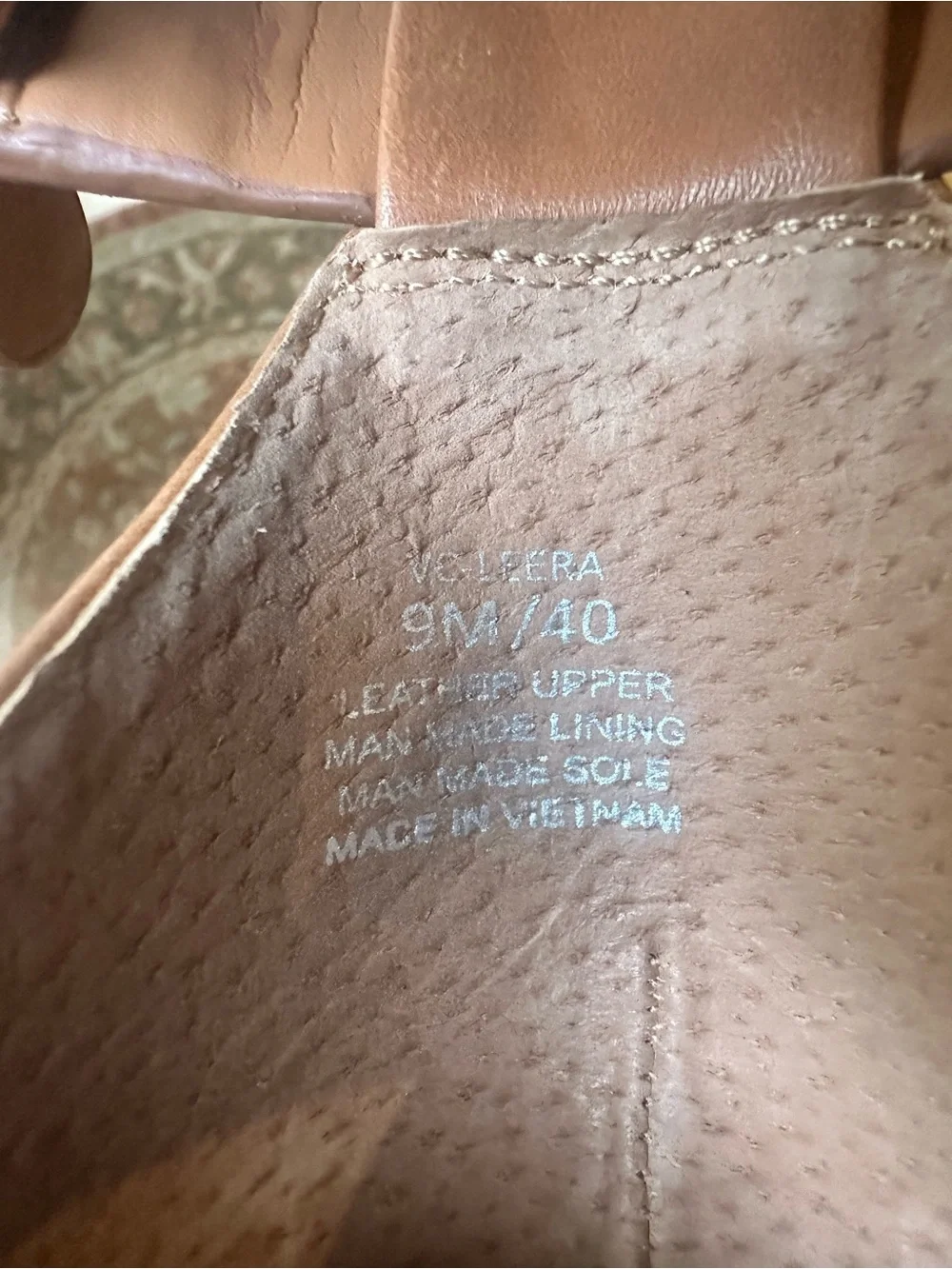 Vince Camuto Cognac Leather Espadrille Wedge Sandals